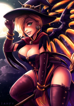 iahfy:  which mercy? witch mercy (♡∀♡)  high res &amp; alt version @ patreon  