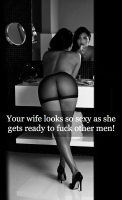 She spends 2 hours making up and getting ready. It takes him 2 seconds to push up her skirt and bend her over his bed..Â 