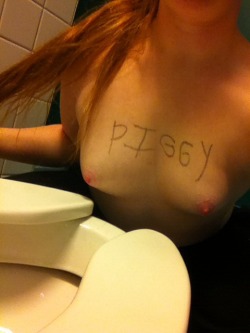 lunatictrouble:  filthypatheticbimbowhore:  training to be the best urinal slut I can be for Sir  good girl 