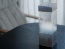 sixpenceee:  The tempescope is an ambient physical display that visualizes various weather conditions like rain, clouds, and lightning.  By receiving weather forecasts from the internet, it can reproduce tomorrow’s sky in your living room.