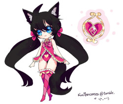 kiwipancakes:  Magical girl Icye!  I was bored so i designed a “magical girl” outfit for icye, @erinkitten‘s elin :3.   So cyute :D