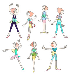 ghostdigits:  Design ideas for Pearl back when she poofed in “Steven the Sword Fighter”. My original drawings were a little… dated, so I traced over them and added color for fun.  KAT MORRIS!!!