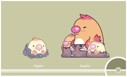 cosmopoliturtle:Pokemon Redesigns #050-051 - Diglett, Dugtrio