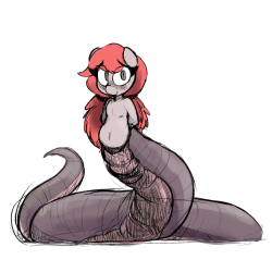 A friend asked me to draw a lamia pony, so I did.Chubby lil thang.What should she be called?