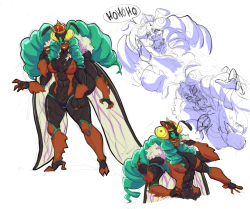 mechapen:  ref sheet of a villain of that idea I´ve been dwelling about, calling her “insect queen” for now 