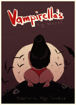   Vampirella&rsquo;s Big Secret - Cartoon PinUp Sketch  Some secrets are just too big to be covered up :p  Newgrounds Twitter DeviantArt  Youtube Picarto Twitch   