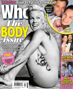 nudiarist:Pink poses naked for Australia’s Who magazine cover shoot | Mail Online http://www.dailymail.co.uk/tvshowbiz/article-2655126/Baring-Pink-goes-fully-naked-covergirl-Who-Magazines-Body-Issue.html