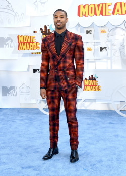 celebritiesofcolor:  Michael B. Jordan attends The 2015 MTV Movie Awards at Nokia Theatre L.A. Live on April 12, 2015