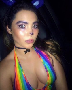 halloweenisforthesexy:  McKayla Maroney dressed up as some kind of rainbow dog on Halloween. God Bless McKayla Maroney!