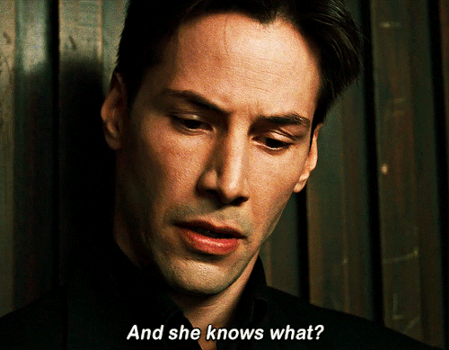 underbetelgeuse:  So is this the same Oracle that made the prophecy? — Yes. She’s very old. She’s been with us since the beginning. — The beginning? — Of the Resistance.   THE MATRIX  1999 | DIR. BY THE WACHOWSKIS  