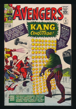 kirbycovers:  Avengers #8(Sep. 1964)   “And wait till you learn his surprising identity!!!”Man, even Kang isn’t sure who the hell he is. He’s like a dozen different dudes. And he’s killed or hates most of them. The kicker is that he doesn’t