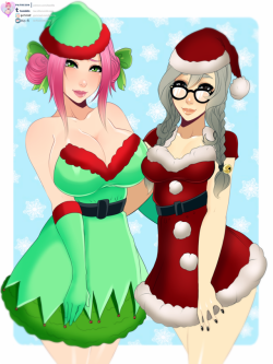  Finished commission of Alysa &amp; Kim (Fallout 4 OCs) on christmas outfits for SexyHair and GrandpaWarrior.All versions up on my PatreonVersions included:- Hi-Res/V2/V3- Lace/V2/V3- Nude/V2 ❤  Support me on Patreon if you like my work ! ❤❤ Also