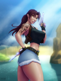barretxiii: Newest addition to Barr’s Mares! “Two-Hands” Revy from Black Lagoon. Please consider supporting me through Patreon, Gumroad, etc. ^_^ Links for Patreon, Print shop, and others can be found HERE. 