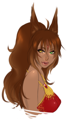Character for roseofvelika since she drew me something precious! What a beautiful cat babe.Thanks again sweetie! Can’t wait to see more cute art from you! C;