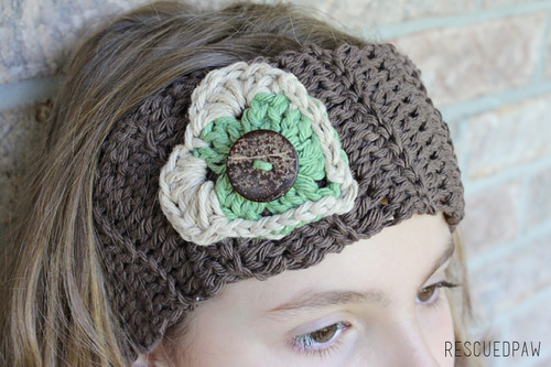 Crochet Button Heart Headband Pattern - Crochet Pattern Heart Headband