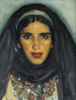 arcadiaart:  José Herrerilla Cruz-Herrera (Spanish, 1890-1972), “Portrait de jeune Marocaine”. 