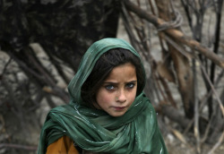 wildwillo:    An Afghan girl with some strikingly beautiful eyes…Look at that stare…It’s deadly and it’s a bit wonderful, too…How pretty she is…  So beautiful 