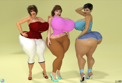 supertitoblog:  The busty bootylicious Sisters@torofaker OC Mama Bianca is now part of the Lola family. @rvacomics@torofaker and I decided to make our characters related  to each other as sisters. Barbara as the oldest Maria in the middle and Mama Bianca
