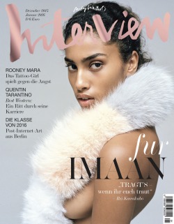 Imaan Hammam by Sean Thomas for Interview Germany December 2015/January 2016Styled by Andreas Peter Krings