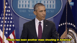 micdotcom:  President Obama after Oregon shooting: “Our thoughts and prayers are not enough.”Hours after today’s massacre in Oregon, President Obama took the podium for the 15th time after a mass shooting. Sounding stern and appearing frustrated,