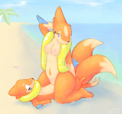 curiousthoughtpornhq:  Here have some pictures of my favorite water type Buizel and FloatzelÂ post 2 of 2