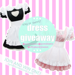 syndromestore:  syndromestore:syndromestore:We want to give away a one item from our maid dressWinner is able to choose the Black or Pink maid dressA winner will be picked on June 10~ If the winner has purchased one of the items from the set, we will