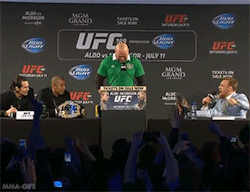 mma-gifs:  Conor McGregor steals title belt from Jose Aldo at Dublin press conference (x)  That was so great. I&rsquo;m seriously looking forward to this fight.