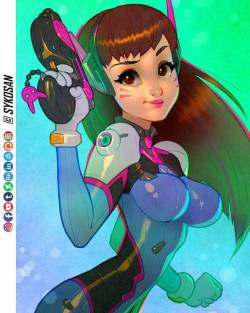 sykosan:  Finally, here’s my own coloured version of D.Va :) Hope you dig ^_^ 