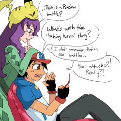 askthefabulousharley:  Ash getting flustered over the actual Pokemon games. 