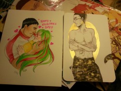 gwyn and I gifted each other ywpd commissions for valentine&rsquo;s day at katsu!gwyn gave me the gift of tadomaki by kalashnikov-art (it was so nice to find a tadomaki shipper to do such a beautiful piece! also note their noses! they&rsquo;re perfect!)I
