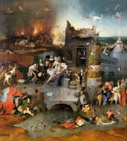 renaissance-art:  Hieronymus Bosch c. 1505-1506 Triptych of the Temptation of Saint Anthony (central panel) 