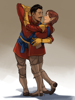 awaari:  “Thank goodness one of us has a little initiative.” Dorian and the Inquisitor busting some moves on the ballroom floor. 