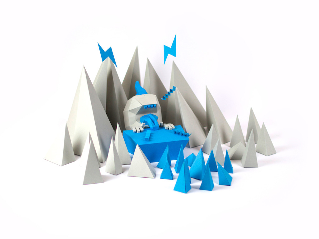 Blue and Grey Papercraft by Mick Theisen
