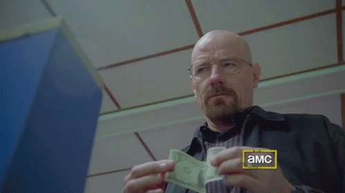 walter white shows off the cash gif