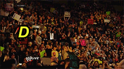 animatedwwe:  &ldquo;Tonight, all of you are here to witness a ceromony that symbolizes an epic moment in time …&rdquo;   Crowd was going crazy for Daniel Bryan, and the look on his face was just so adorabe!