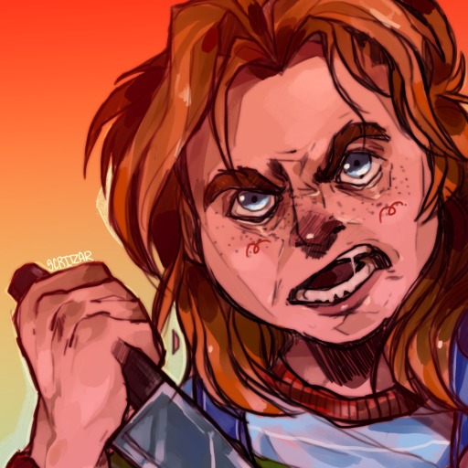 scritzar:I know in the show Chucky doesn&rsquo;t have his scars but they&rsquo;re so much fun to draw so :]