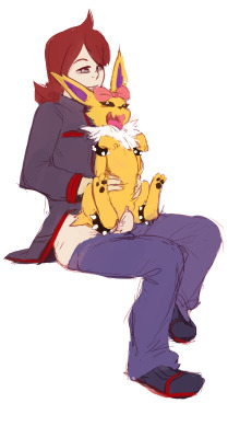 pokephiles:  tingtongten:  did i ever upload this commission? I’m so forgetful ‘bout that stuff since I have to have the commissioner’s approval or wait three days and usually I forget but anyways here this is  So happy to getting the D this Jolteon