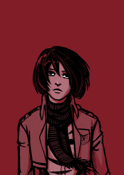 Dicking around on SAI, wound up with a dead-eyed Mikasa. o_o;
