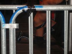 rwfan11:  Chris Jericho-  hides beside the ring after being pantsed @ houseshow! 