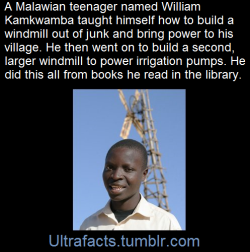 1017sosa300:ultrafacts:William had a dream of bringing electricity and running water to his village. And he was not prepared to wait for politicians or aid groups to do it for him. The need for action was even greater in 2002 following one of Malawi’s