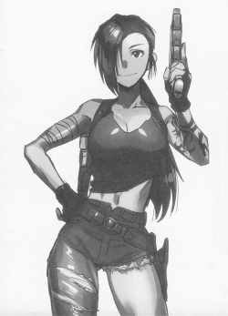 animeslovenija:  This is how Revy looked in 1996, when Rei Hiroe was doing the plot for Black Lagoon pilot. 