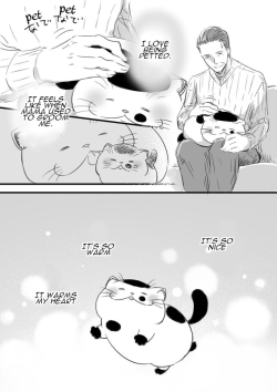 theguineapig3:   おじさまと猫　「スリスリ派」  Ojisama to Neko: “Nuzzle Buddies” Notes: “Nuzzle” may not be the most accurate translation for “surisuri,” but I thought it had a warm and fuzzy ring to it that fit the imagery