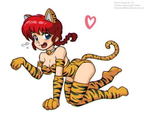   Ranma stuck in a tiger costume.//Like what you see? Support us for more on going art content, more optional bonus uncensored alt versions, and events at:https://subscribestar.adult/posts/536638Disclaimer. Fan does not claim to own, or to have invented,
