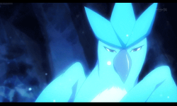 This gif of articuno froze on my phone like this and it just really amused me
