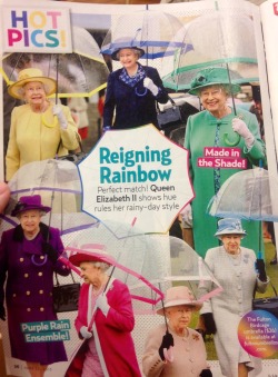 youngstero:  the queen matches the brim of her umbrella with her outfit it’s so inspirational