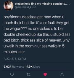 goldensweetcheeks:  twobillionaires:   melonmemes:  Double cheeked up  I be wanting to fight   The last sentence of this tweet has me in tears 😭😭😭 but fr all be havin some nice asses    Thick ass slice of heaven 😍