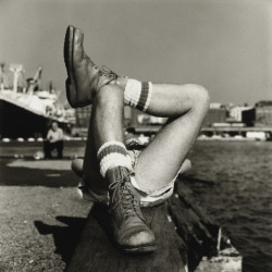 artlgbt: Peter Hujar, Christopher Street Pier #2 (Crossed Legs), 1976