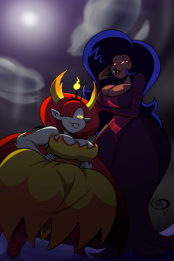chillguydraws: WilHeka   I have no idea what the connection I had for these two but I did it anyway. Maybe the sharp teeth. Wilhelmina from OK KO and Hekapoo from Star VS The Forces of Evil   ________________________________________________Support my