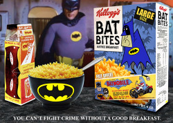 longlivethebat-universe:  Batman cereals….wish these were real  artwork by Phil Postma