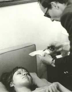 shihlun: Jean-Luc Godard directing Anna Karina at the film set of Pierrot le Fou (1965).